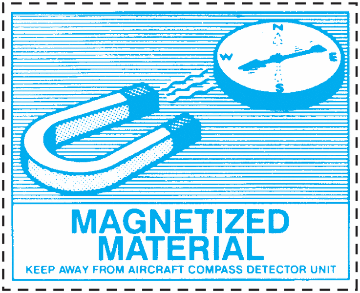 Magnetisches Material - Transportaufkleber Luftverkehr nach IATA