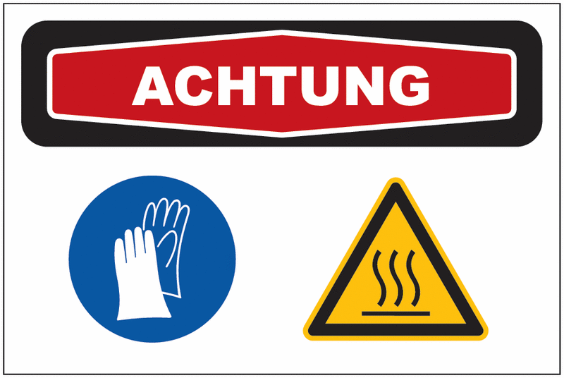 Focus-Schilder "Handschutz" mit Symbolen