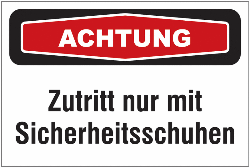 Focus-Schilder "Fußschutz" mit Text