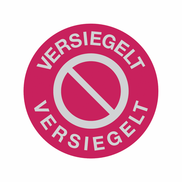 Verbotszeichen - Sicherheits-Siegel, farbcodiert, mit Übertragungsschutz