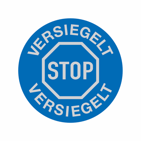 Stopp-Zeichen - Sicherheits-Siegel, farbcodiert, mit Übertragungsschutz