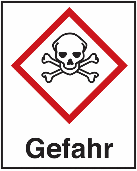 Kombi-Gefahrstoffetiketten "Totenkopf", GHS 06 gemäß GHS-/CLP-Verordnung