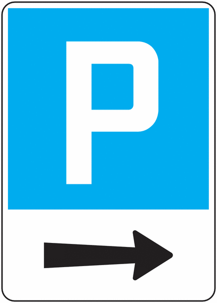 Pfeil links - Parkplatzschilder zum Einsatz in der Schweiz, SSV