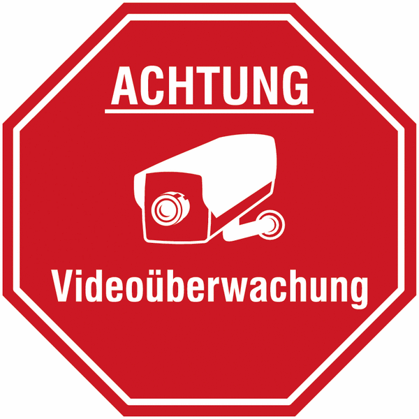 Videoüberwachung - Videokennzeichnung im STOP-Design