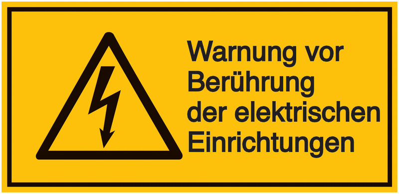 Warnung vor Berührung - Warnsymbol-Kombi-Etiketten, Elektrotechnik