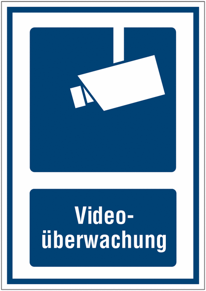 Hinweisschilder-Videoüberwachung mit Symbol und Text "Videoüberwachung"