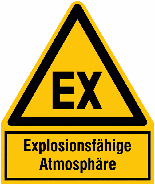 Warnung vor explosionsfähiger Atmosphäre - Warnsymbol-Kombi-Schilder, praxiserprobt