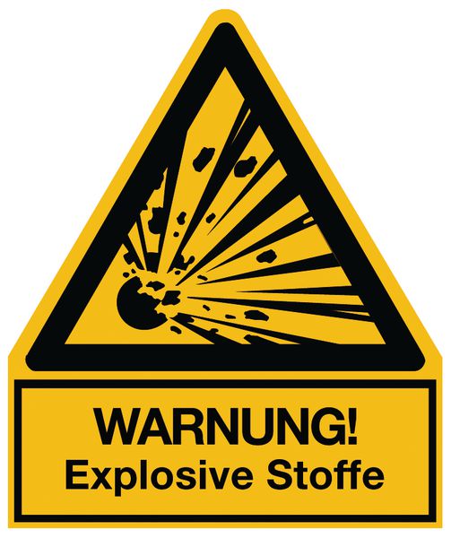 Warnung vor explosionsgefährlichen Stoffen - Warnsymbol-Kombischilder für Gefahrstoffe