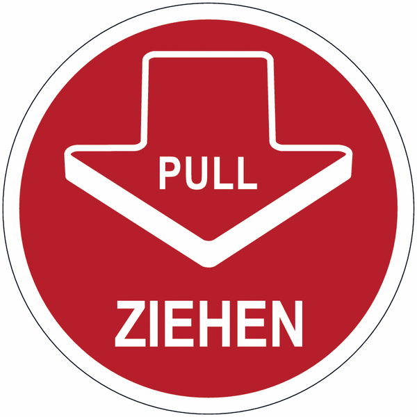 Kombi-Türschilder mit Richtungspfeil, einseitig "Ziehen/Pull"