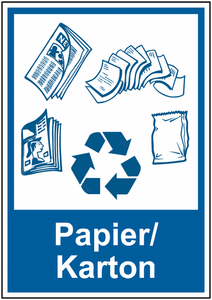 Recycling-Piktogramm-Schilder "Papier / Karton"