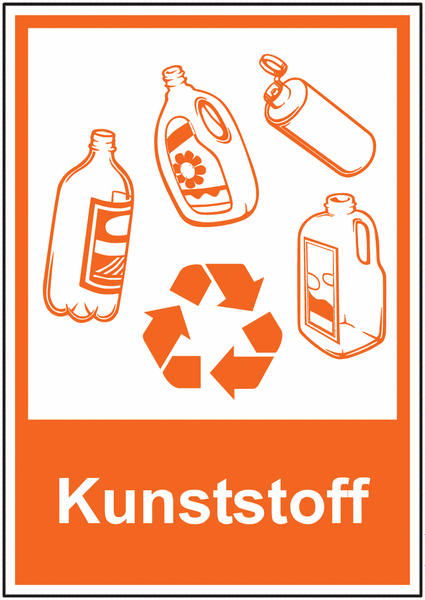 Recycling-Piktogramm-Schilder "Kunststoff"