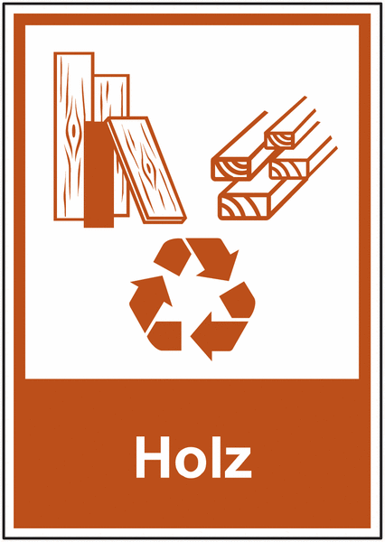 Recycling-Piktogramm-Schilder "Holz"