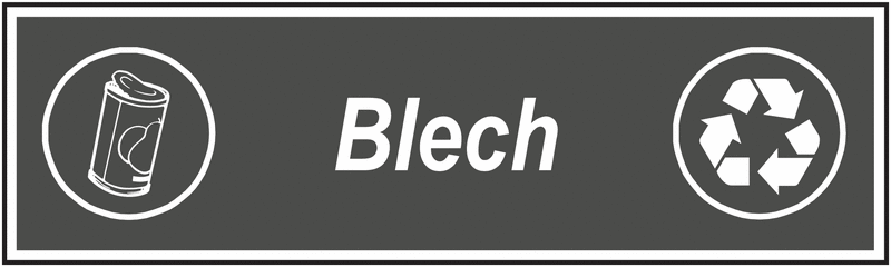 Blech – Recycling Kombikennzeichnung