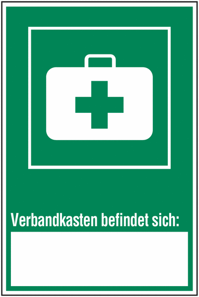 Verbandkasten befindet sich - Erste-Hilfe-Schilder mit Beschriftungsfeld, praxiserprobt