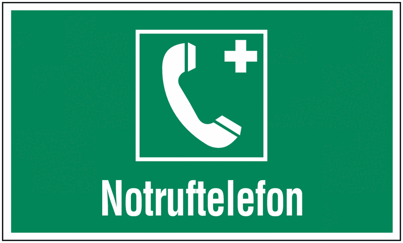 Erste-Hilfe-Schilder "Notruftelefon", praxiserprobt