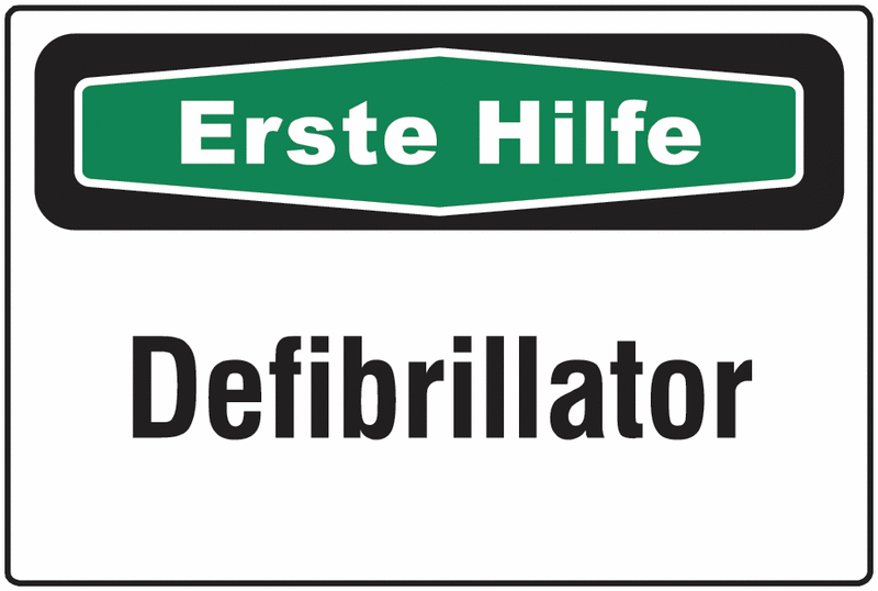 Defibrillator - Focus-Schilder "Erste Hilfe"