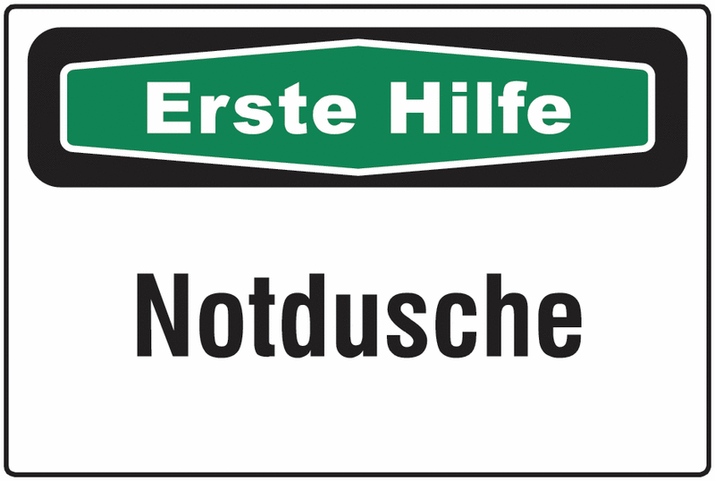 Notdusche - Focus-Schilder "Erste Hilfe"