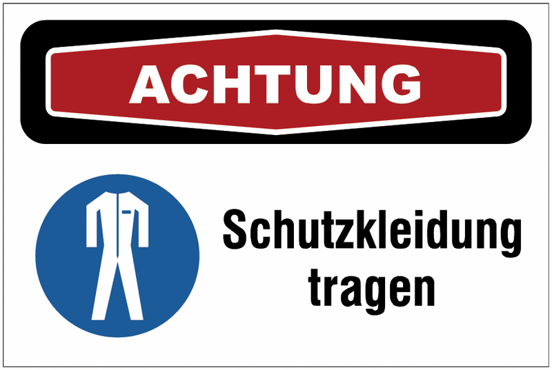 Focus-Schilder "Schutzkleidung" mit Symbol und Text