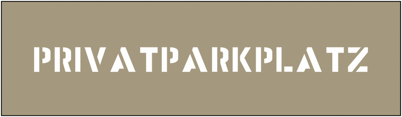 Privatparkplatz - Schablonen zur Parkplatzkennzeichnung