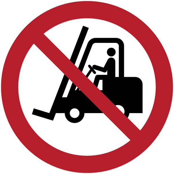 Verbotszeichen "Für Flurförderzeuge verboten" nach EN ISO 7010