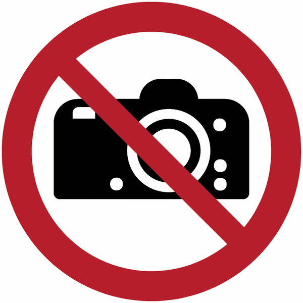 Verbotszeichen "Fotografieren verboten" nach EN ISO 7010