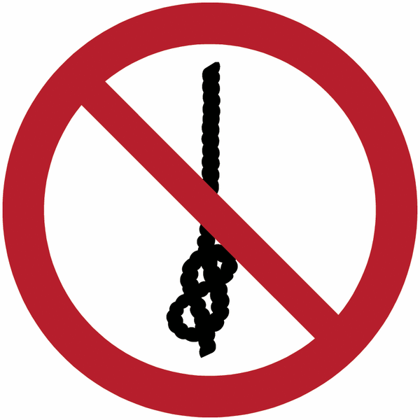Knoten von Seilen verboten – Verbotsschilder, EN ISO 7010