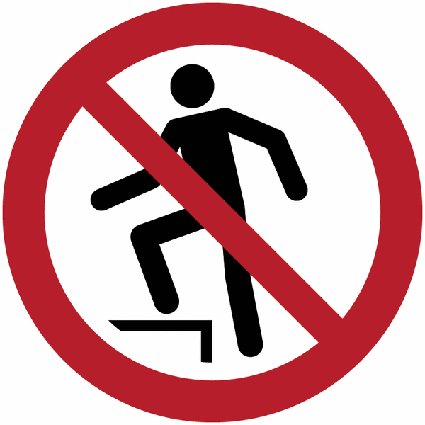Verbotszeichen "Aufsteigen verboten" nach EN ISO 7010