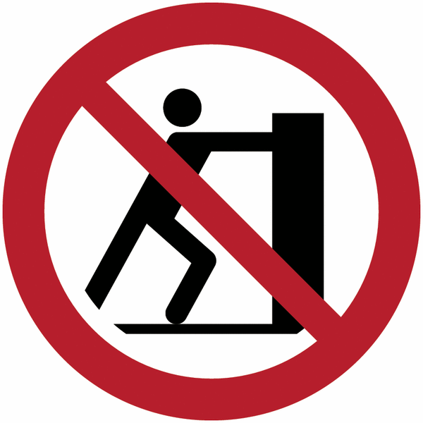 Verbotszeichen "Schieben verboten" nach EN ISO 7010
