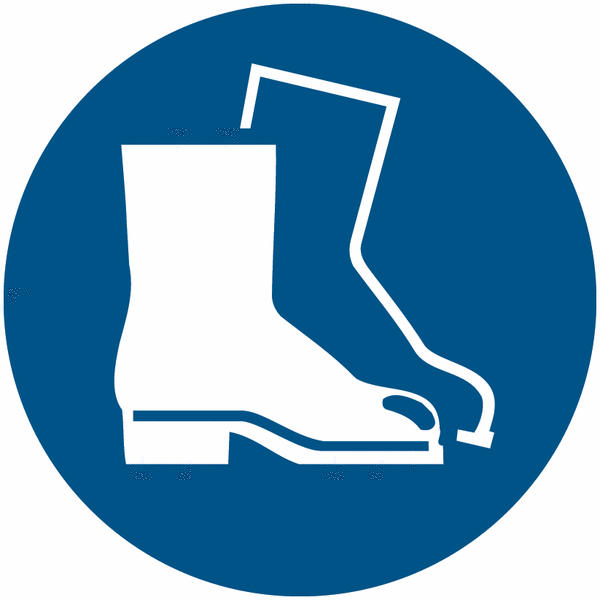 Gebotszeichen "Fußschutz benutzen" nach EN ISO 7010