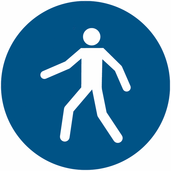 Gebotszeichen "Fußgängerweg benutzen" nach EN ISO 7010