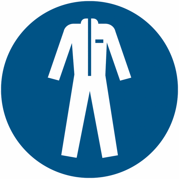 Gebotszeichen "Schutzkleidung benutzen" nach EN ISO 7010