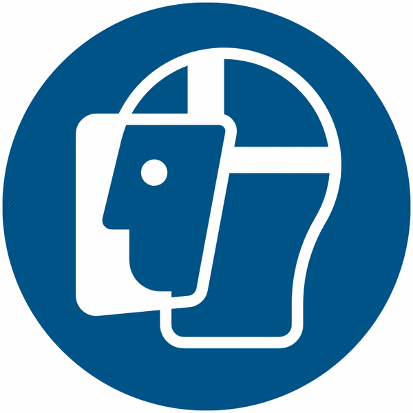 Gebotszeichen "Gesichtsschutz benutzen" nach EN ISO 7010