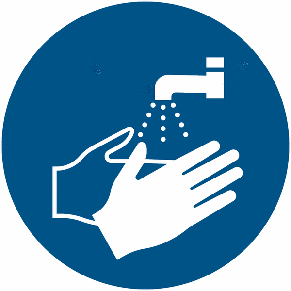 Hände waschen – Gebotsschilder, EN ISO 7010