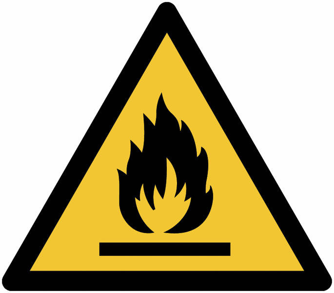 Warnzeichen "Warnung vor feuergefährlichen Stoffen" nach EN ISO 7010