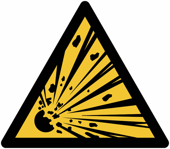 Warnzeichen "Warnung vor explosionsgefährlichen Stoffen" nach EN ISO 7010