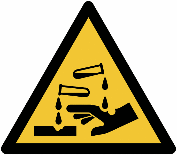Warnung vor ätzenden Stoffen – Warnschilder, EN ISO 7010