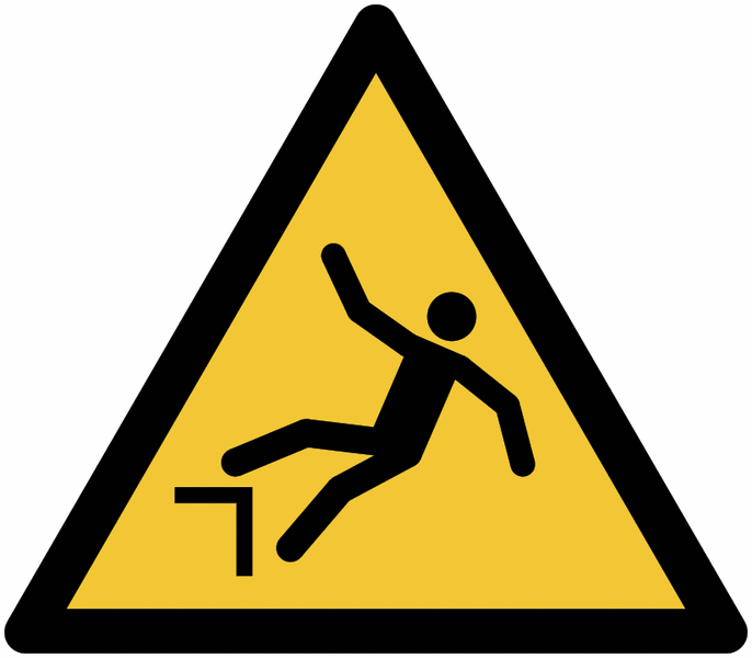 Warnzeichen "Warnung vor Absturzgefahr", EN ISO 7010
