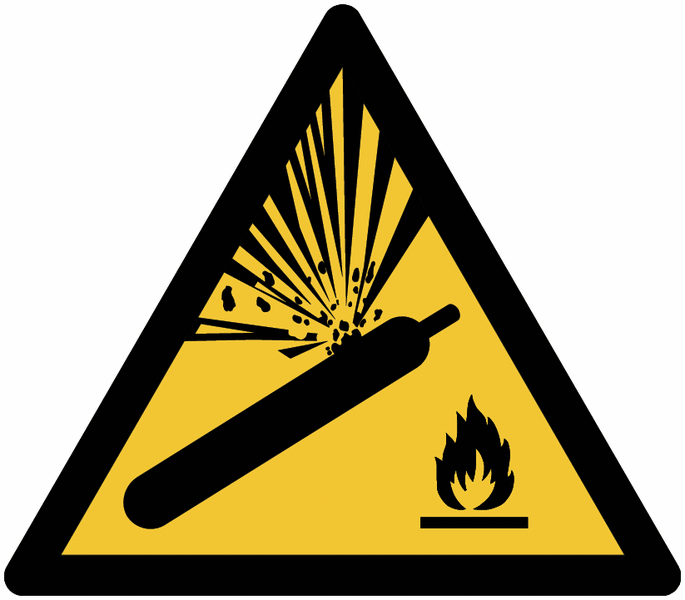 Warnzeichen "Warnung vor Gasflaschen" nach EN ISO 7010