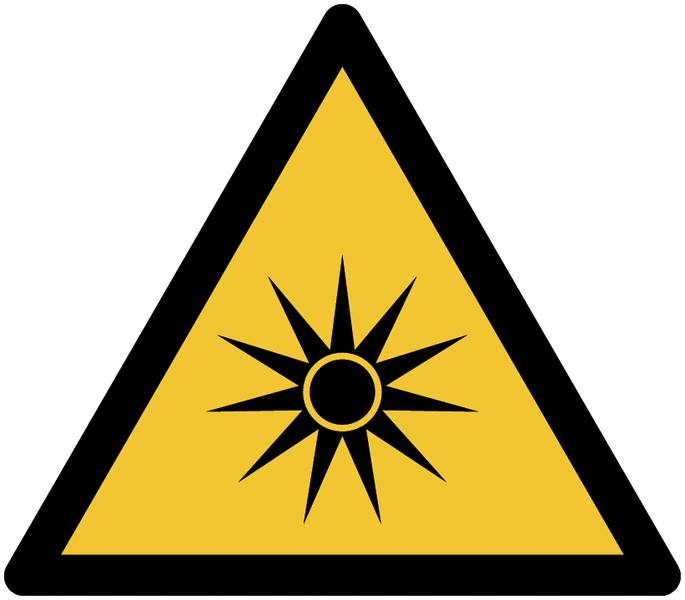 Warnzeichen "Warnung vor optischer Strahlung" nach EN ISO 7010