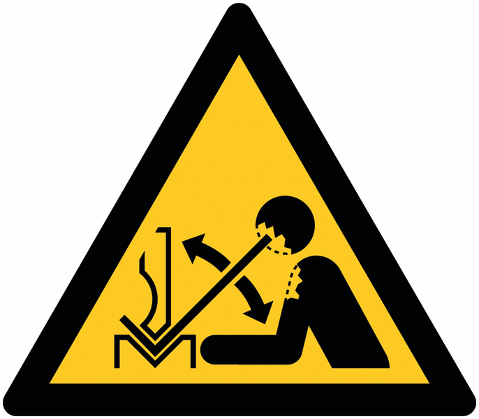 Warnung vor hochschnellendem Werkstück in einer Presse - Warnschilder, EN ISO 7010