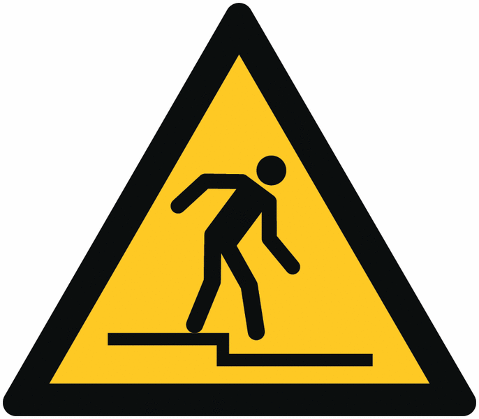 Warnung Stufe nach unten - Warnschilder, EN ISO 7010