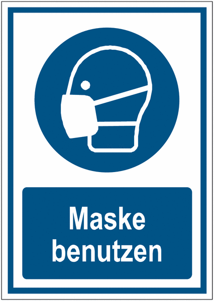 Kombi-Gebotszeichen-Schilder "Maske benutzen", EN ISO 7010