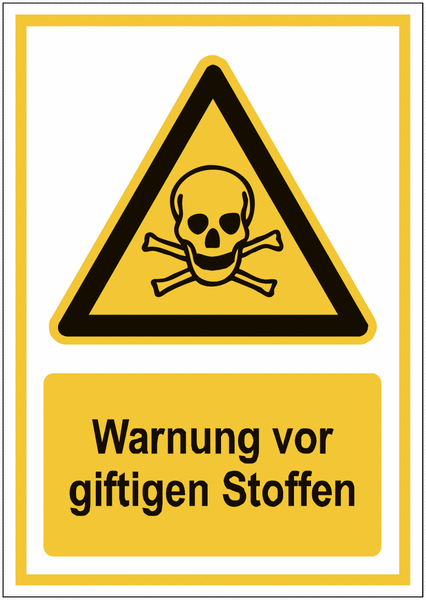 Kombi-Warnzeichen-Schilder "Warnung vor giftigen Stoffen", EN ISO 7010