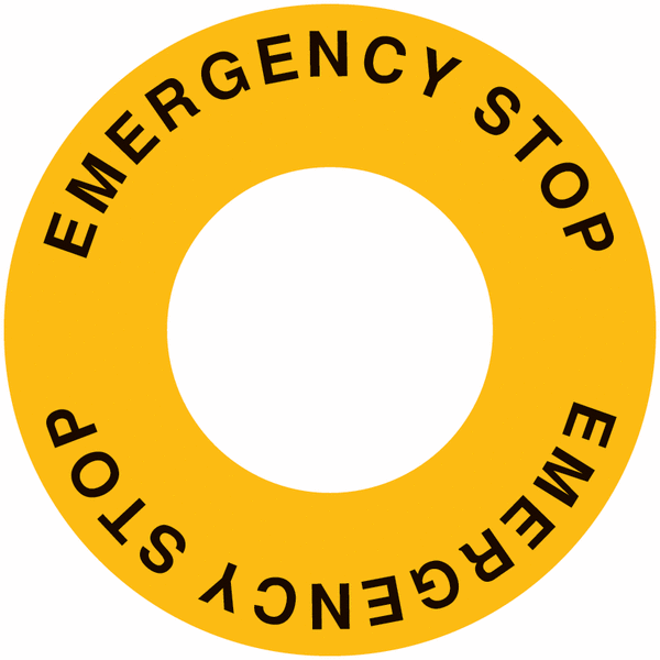 Emergency-Stop-Kreis-Etiketten für Notschalter