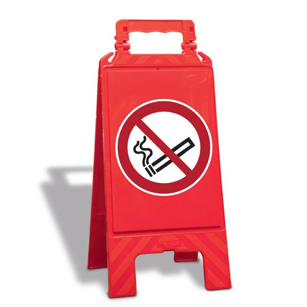Rauchen verboten - Warnaufsteller mit Sicherheitssymbolen, EN ISO 7010