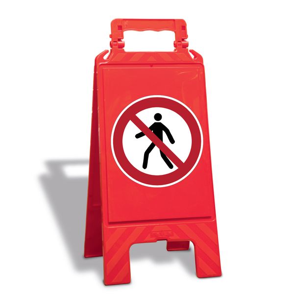 Für Fußgänger verboten - Warnaufsteller mit Sicherheitssymbolen, EN ISO 7010