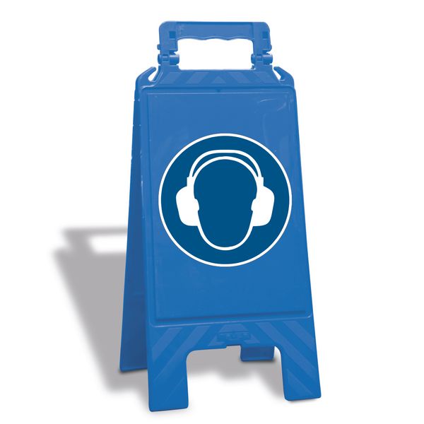 Gehörschutz benutzen - Warnaufsteller mit Sicherheitssymbolen, EN ISO 7010