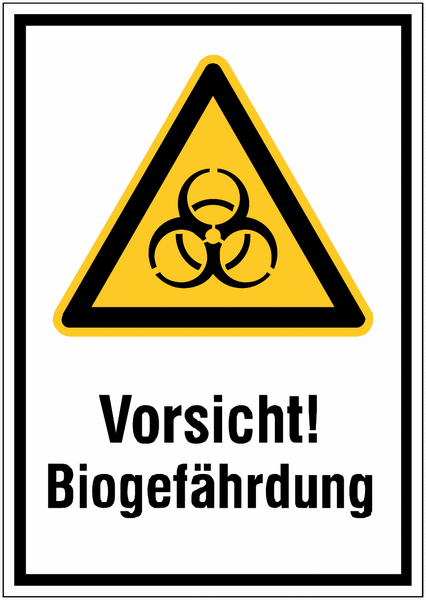Vorsicht! Biogefährdung - Labor-Kombischilder mit Sicherheitskennzeichen