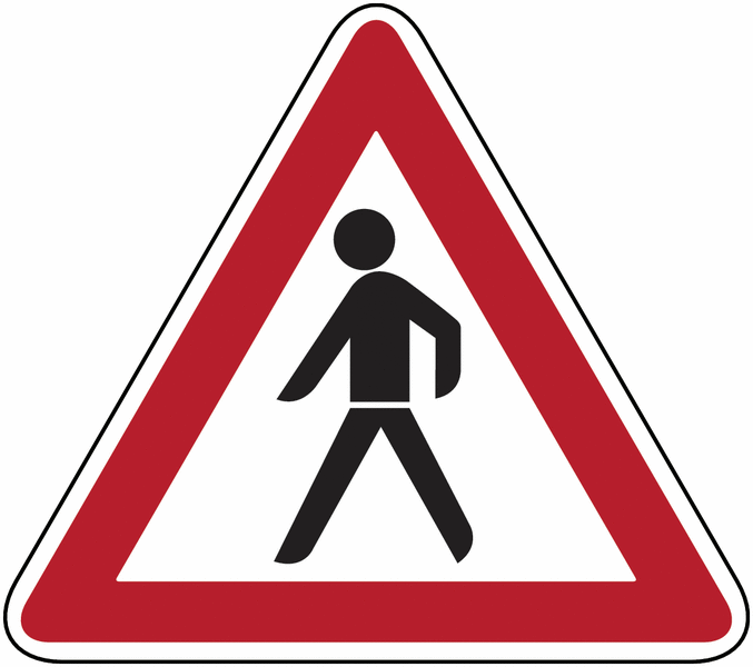 Fußgänger - Verkehrszeichen zur Bodenmarkierung, R10 nach DIN EN 16165