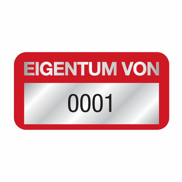 EIGENTUM VON - DuraGuard® Inventaretiketten, mit Vornummerierung